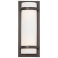 Load image into Gallery viewer, Fieldale Lodge 2 Light Wall Sconce in Smoked Iron Finish with Etched White Glass - Minka-Lavery
