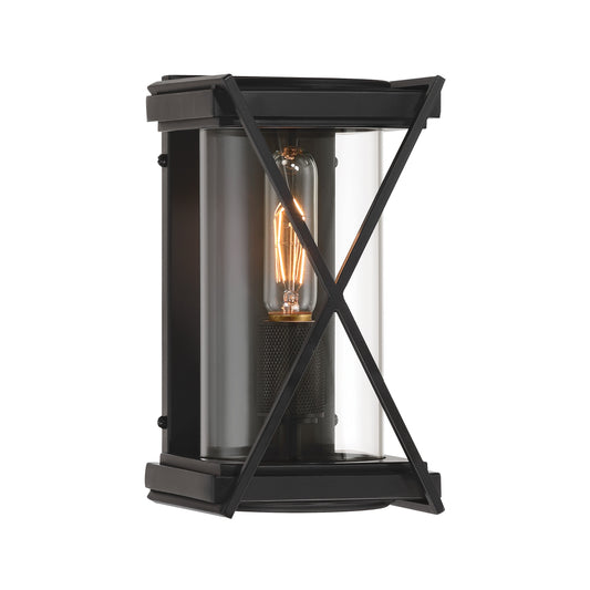 Rockhill 1-Light Outdoor Sconce - Dark Matte Black with Clear Glass - Minka-Lavery