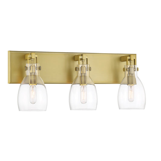 Tiberia 3 Light Bath in Soft Brass Finish with Clear Glass - Minka-Lavery