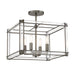 Langen Square 4 Light Semi Flush in Antique Nickel - Minka-Lavery