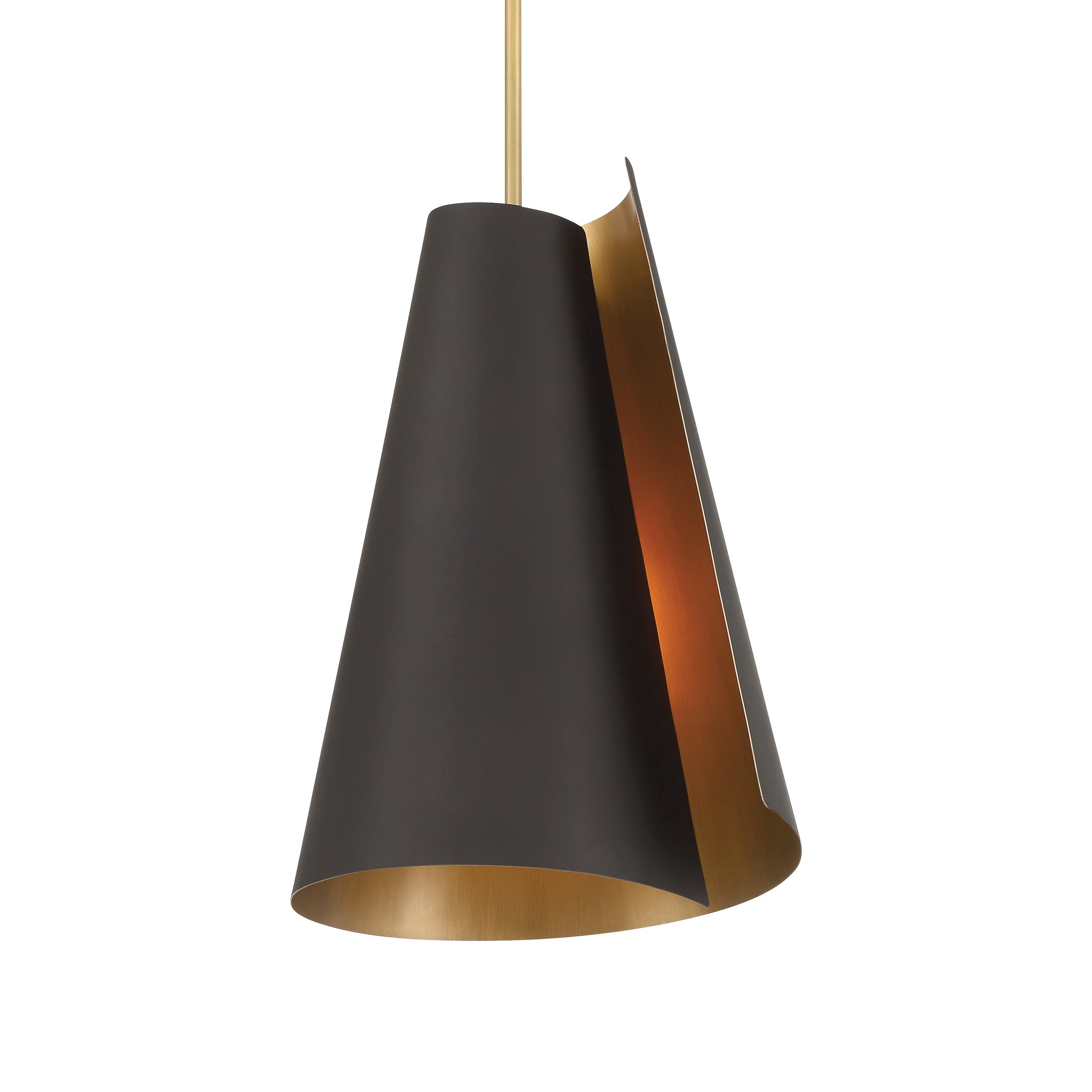 Hillcrest 1-Light Pendant - Dark Bronze and Legacy Brass - Minka-Lavery