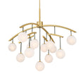 Load image into Gallery viewer, Curven 13-Light Chandelier - Legacy Brass with Etched Alabaster Glass - Minka-Lavery
