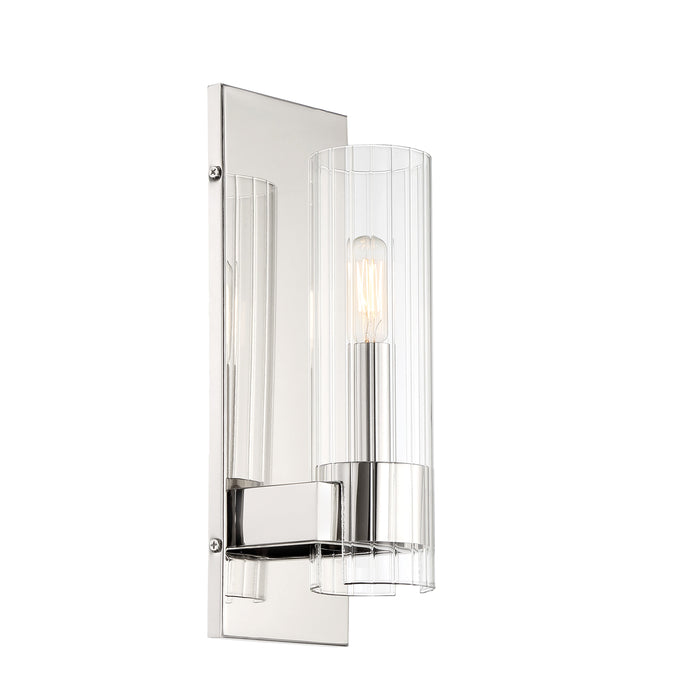 Vernon Place Vernon Place - 1 Light Bath in Chrome with Clear Ribbed Glass - Minka-Lavery