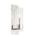 Vernon Place Vernon Place - 1 Light Bath in Chrome with Clear Ribbed Glass - Minka-Lavery