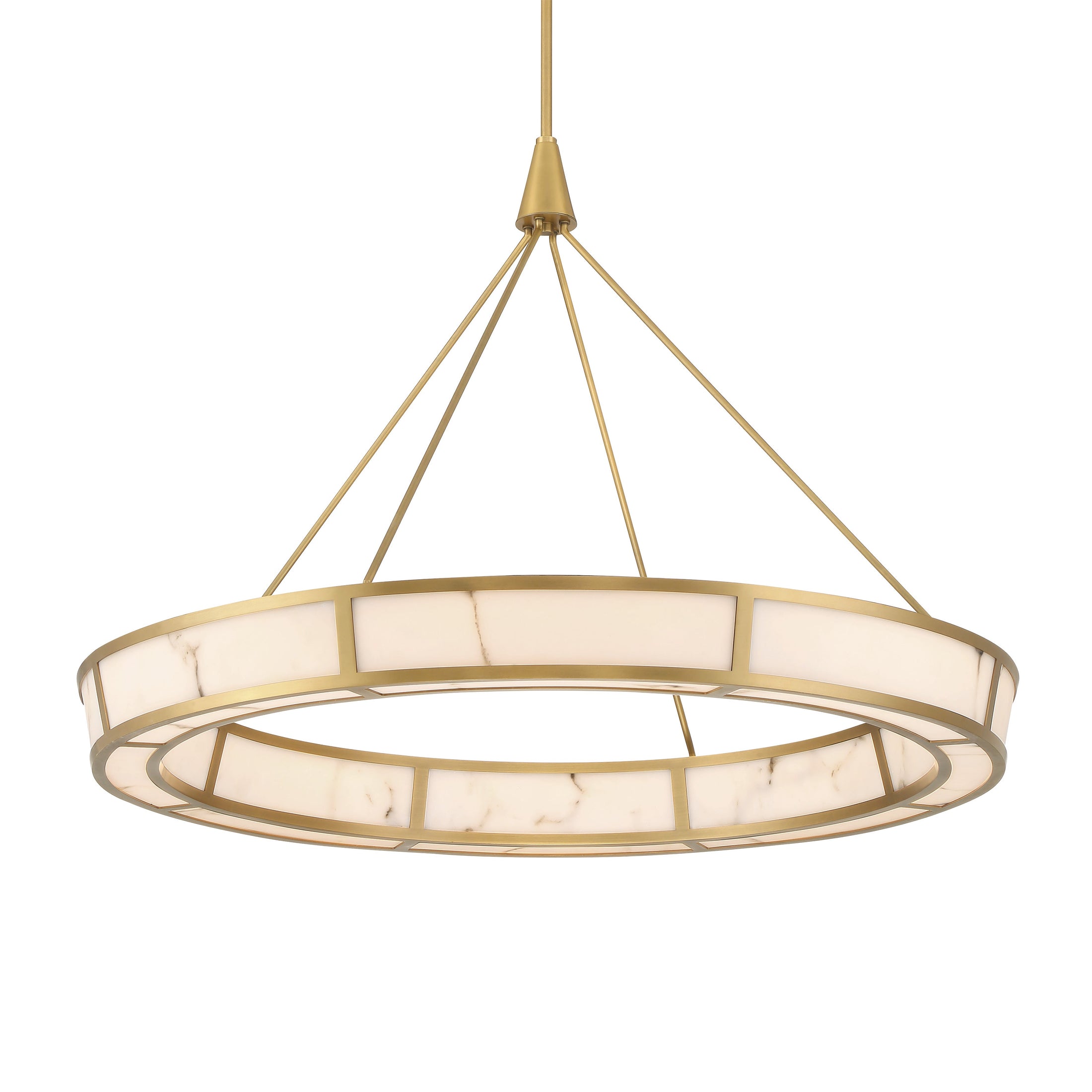 Velaris LED Pendant - Legacy Brass with Faux Alabaster - Minka-Lavery
