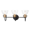 Load image into Gallery viewer, Monico Bath Light - Bronze with Brass finish and Clear Seeded Glass - Minka-Lavery

