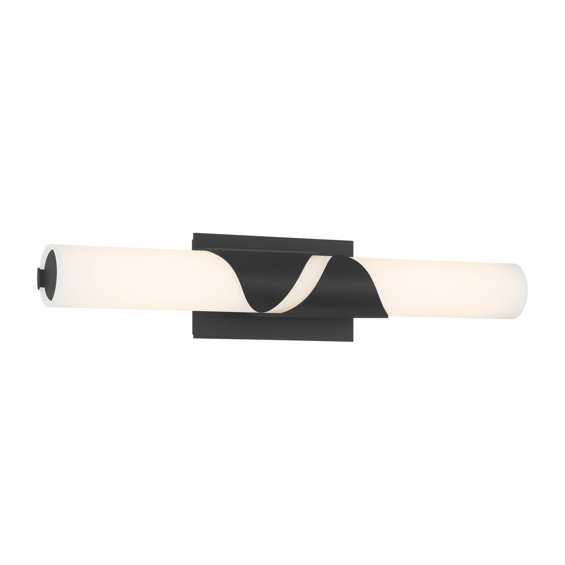 Grafton LED Vanity Light - Dark Matte Black with Etched White Glass - Minka-Lavery