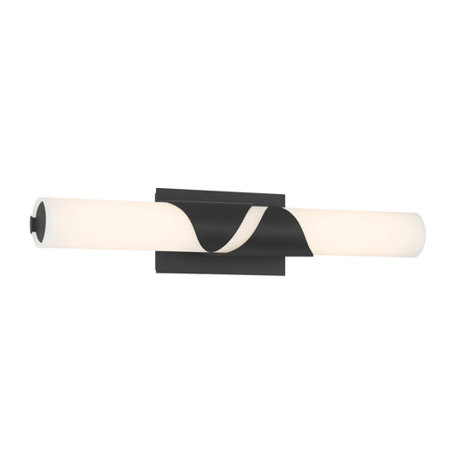 Grafton LED Vanity Light - Dark Matte Black with Etched White Glass - Minka-Lavery