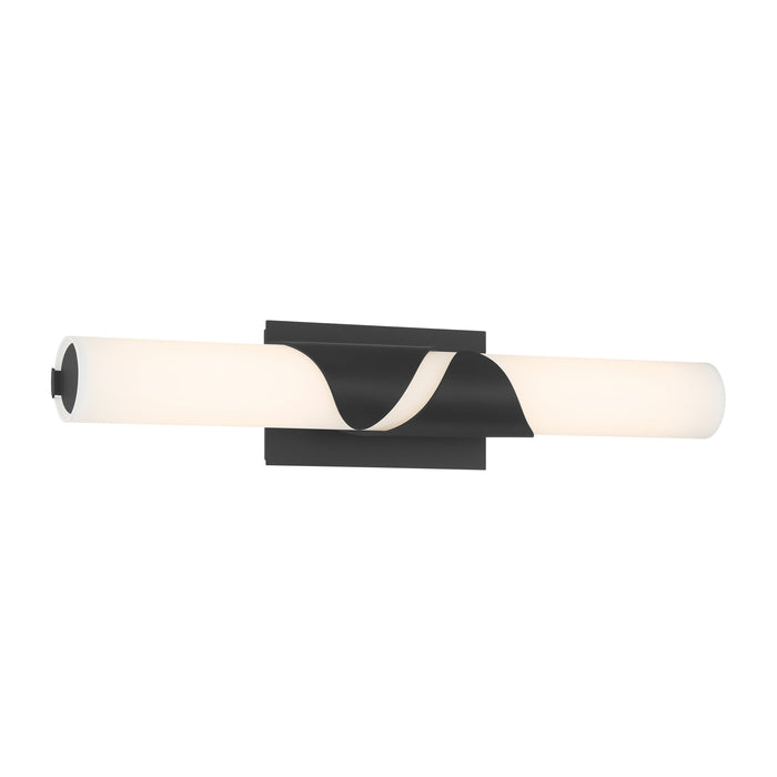 Grafton LED Vanity Light - Dark Matte Black with Etched White Glass - Minka-Lavery