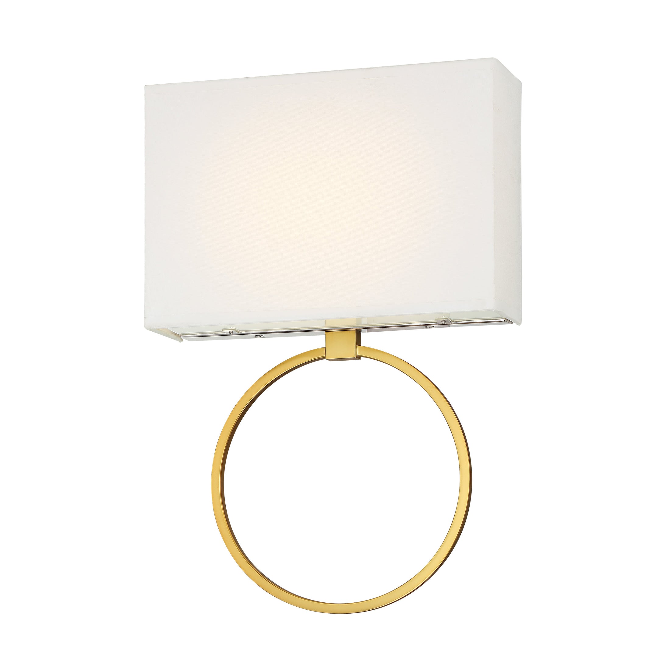 Chassell LED Wall Sconce in Honey Gold Finish and White Cloth Shade - Minka-Lavery