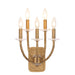 Atella 5 Light Wall Scone in Ashen Gold with Hammered Arms and Back Plate and Clear Faceted Crystal Accent Bobeche - Minka-Lavery