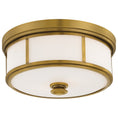 Load image into Gallery viewer, Harbour Point 2 Light Flush Mount in Liberty Gold Finish with Etched Opal Glass - Minka-Lavery

