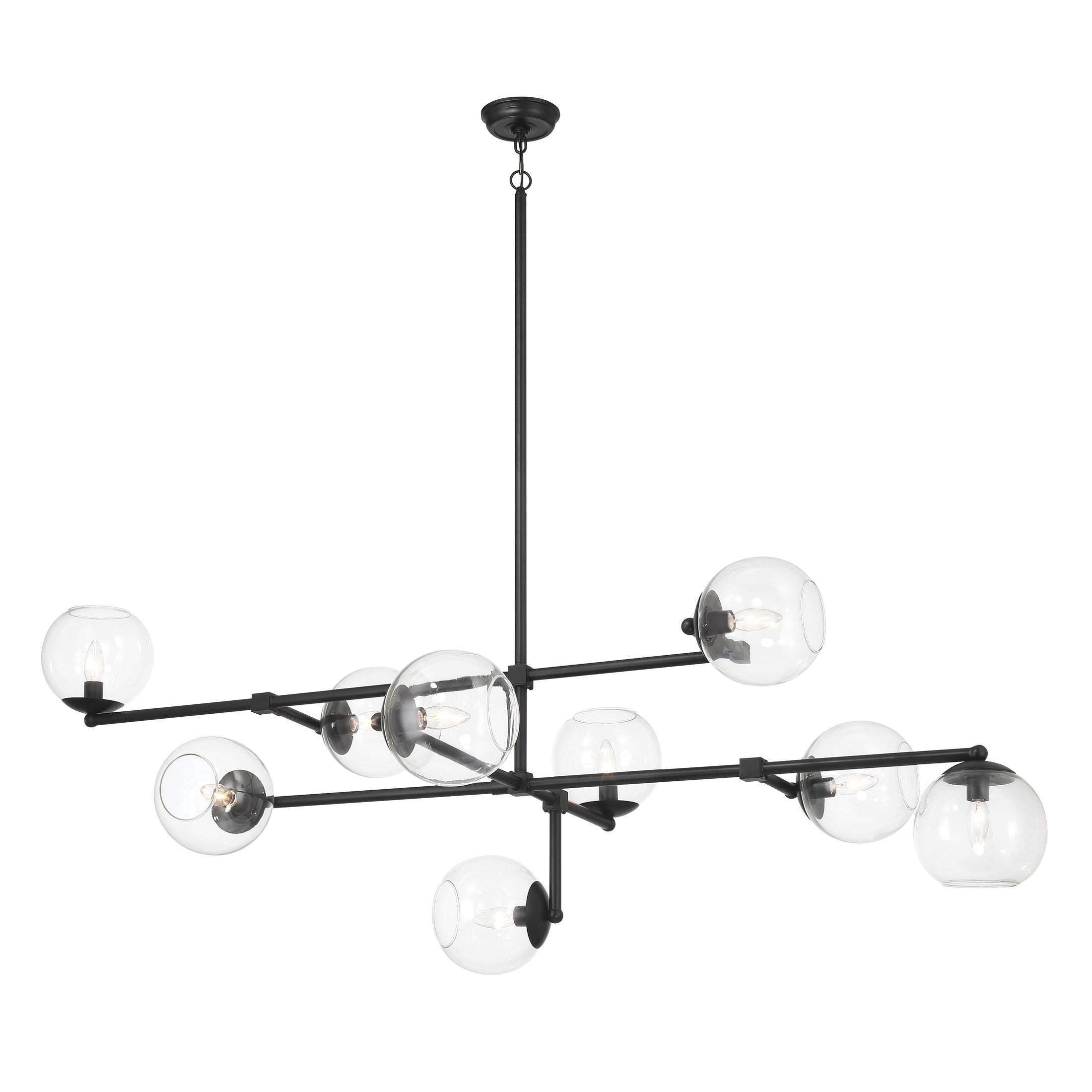 Millikan 9 Light Pendant in Coal Black Finish with Clear Glass Shades - Minka-Lavery
