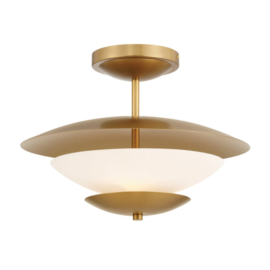 Solara 3-Light Semi Flush - Legacy Brass with Faux Alabaster - Minka-Lavery