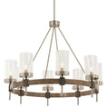 Load image into Gallery viewer, Bridlewood 8 Light Chandelier in Stone Grey with Brushed Nickel Finish with Clear Seeded Glass - Minka-Lavery
