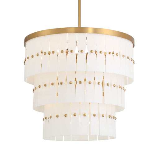 Coronelle 9-Light Pendant - Legacy Brass with Faux Alabaster - Minka-Lavery