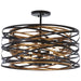 Vortic Flow 5 Light Semi Flush in Dark Bronze with Mosaic Gold Interior Finish (Convertible to Pendant) - Minka-Lavery