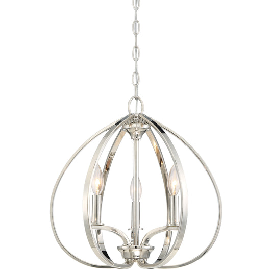 Tilbury 3 Light Pendant in Polished Nickel - Minka-Lavery