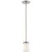 Overland Park 1 Light Mini Pendant in Brushed Nickel Finish with Etched White Glass - Minka-Lavery