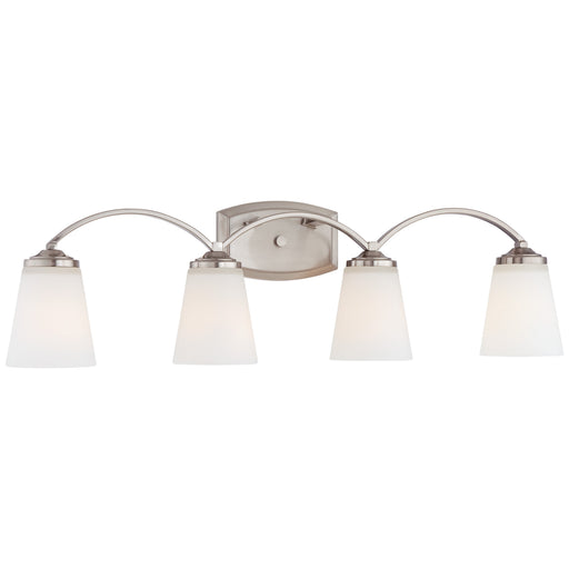 Overland Park 4 Light Bath in a Brushed Nickel Finish with Etched Opal Glass - Minka-Lavery