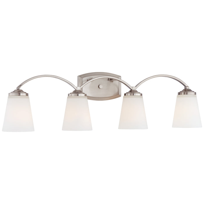 Overland Park 4 Light Bath in a Brushed Nickel Finish with Etched Opal Glass - Minka-Lavery
