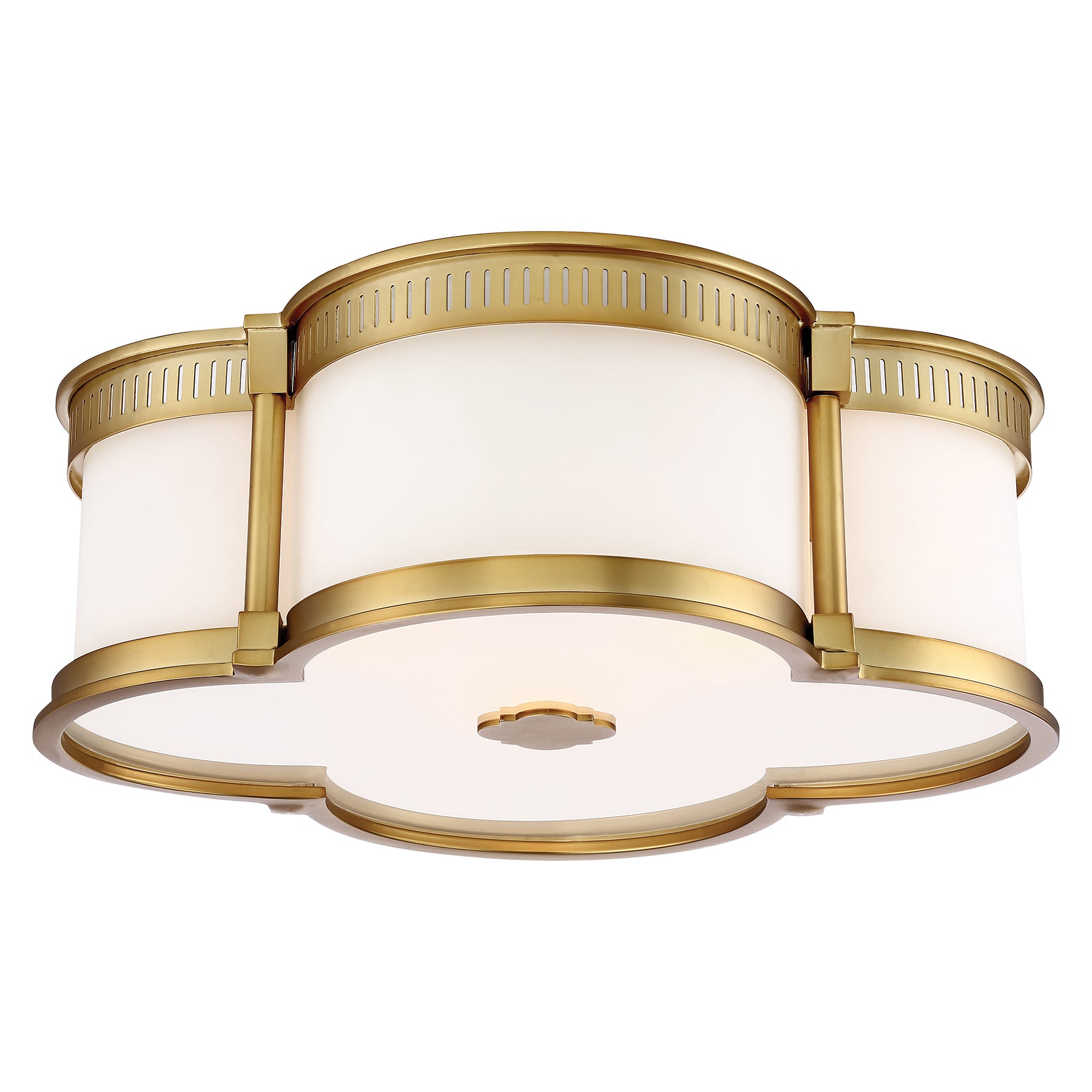 Flush Mount LED 16-1/4" Flush Mount in Liberty Gold Finish and Etched White Glass - Minka-Lavery