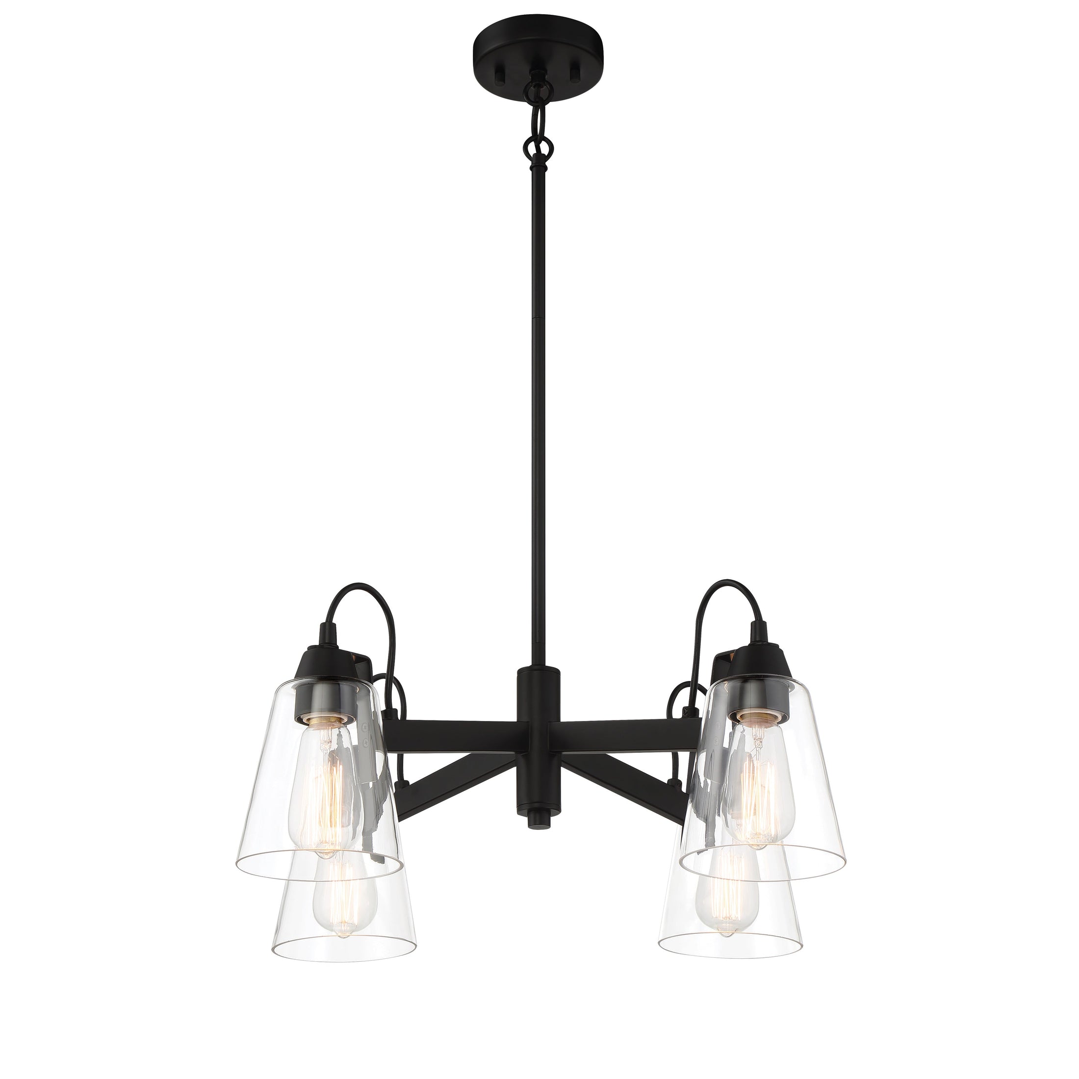 Beckonridge 4 Light Chandelier in Coal Finish with Clear Glass - Minka-Lavery