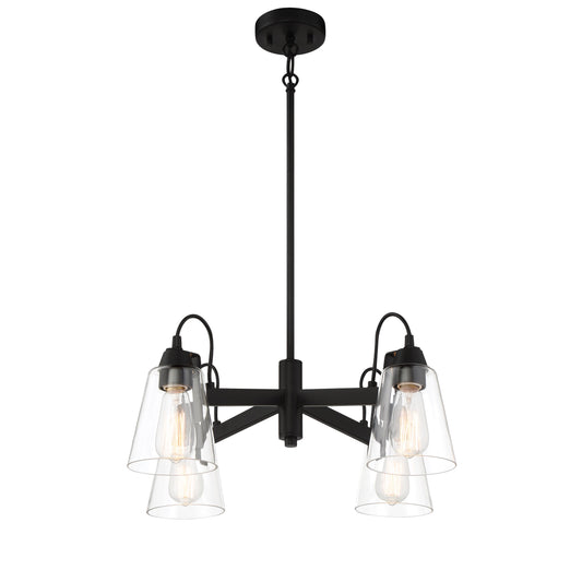 Beckonridge 4 Light Chandelier in Coal Finish with Clear Glass - Minka-Lavery