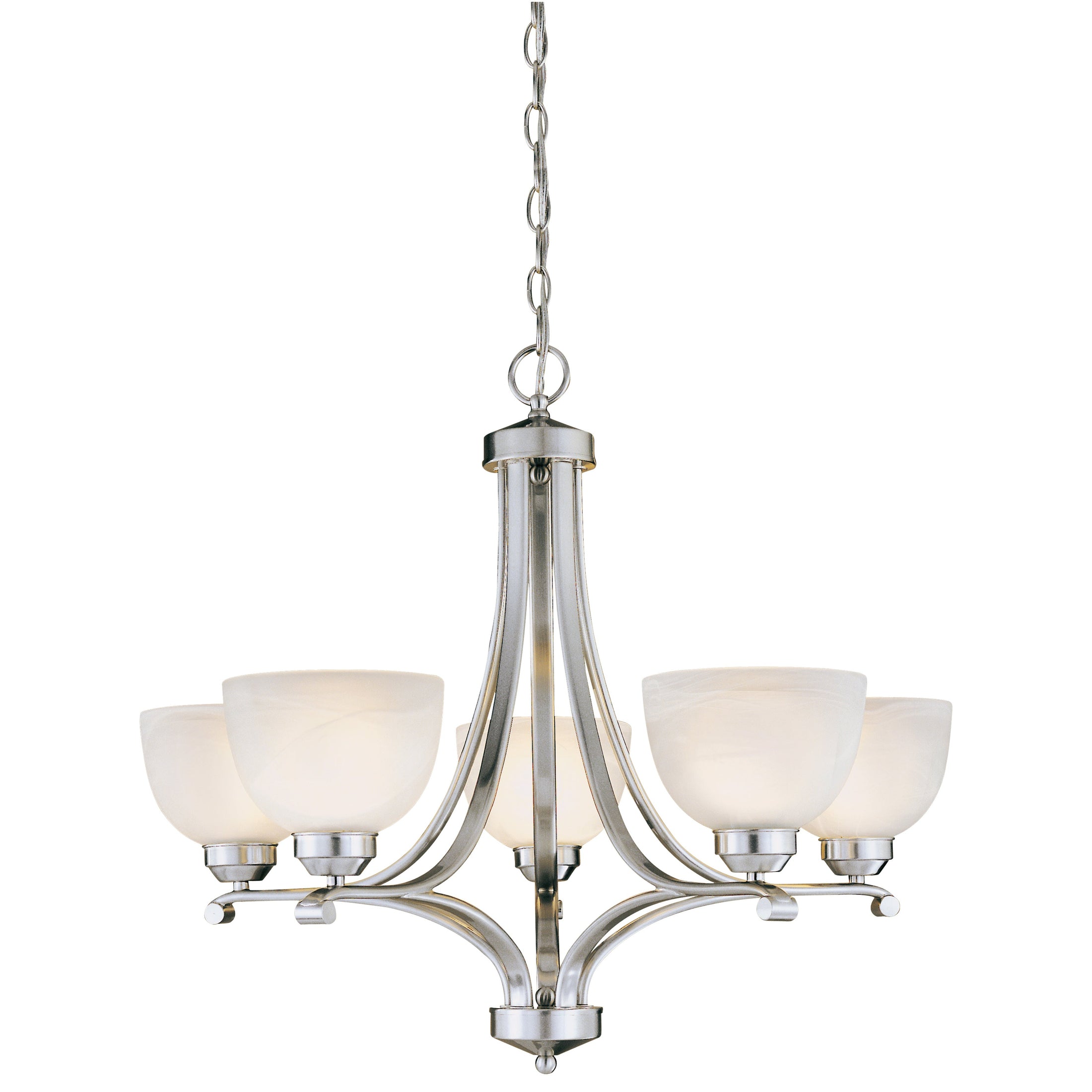 Paradox™ 5 Light Chandelier in Brushed Nickel Finish with Etched Marble Glass - Minka-Lavery
