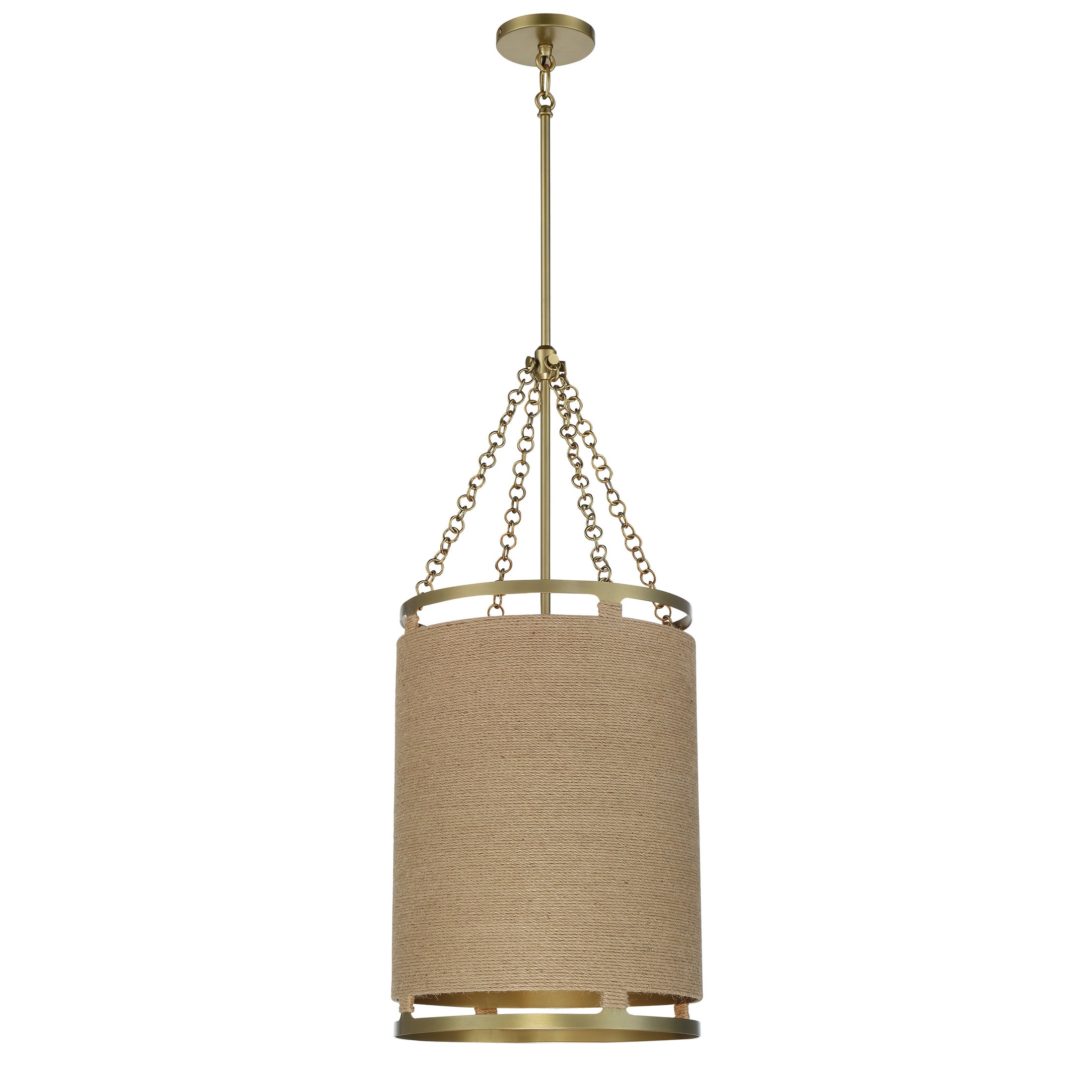 Windward Passage 4 Light Pendant in Soft Brass Finish with Natural Rope - Minka-Lavery