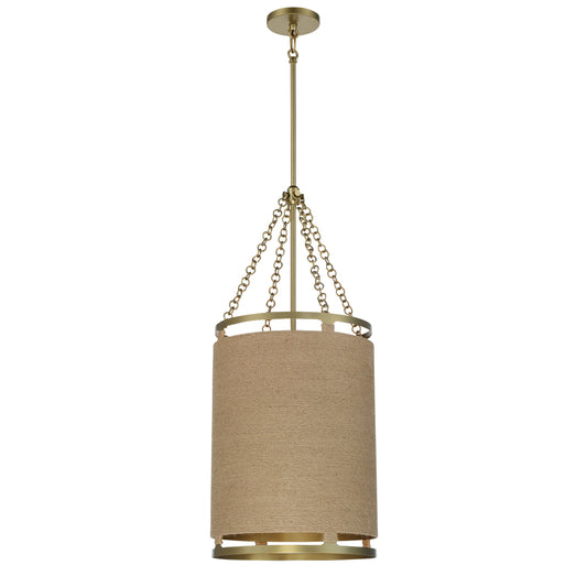Windward Passage 4 Light Pendant in Soft Brass Finish with Natural Rope - Minka-Lavery