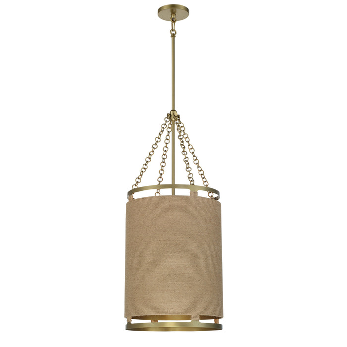 Windward Passage 4 Light Pendant in Soft Brass Finish with Natural Rope - Minka-Lavery