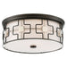 Flush Mount LED 16" Decorative Flush Mount in Dark Gray with Polished Nickel Finish and Frosted White Glass - Minka-Lavery