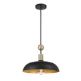 Load image into Gallery viewer, BILOXI 17.75" 1 Light Pendant in Coal and Weathered Antique Brass Finish and a Steel Shade - Minka-Lavery
