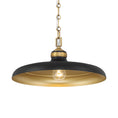 Load image into Gallery viewer, Crowne 1-Light Pendant - Dark Matte Black and Legacy Brass - Minka-Lavery
