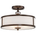 Thorndale 3 Light Semi Flush in Dark Nobel Bronze™ Finish with  Etched White Glass and Clear Accents - Minka-Lavery