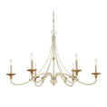 Load image into Gallery viewer, Westchester County 6 Light 40" Chandelier in Farmhouse White with Gilded Gold Leaf - Minka-Lavery
