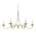 Westchester County 6 Light 40" Chandelier in Farmhouse White with Gilded Gold Leaf - Minka-Lavery