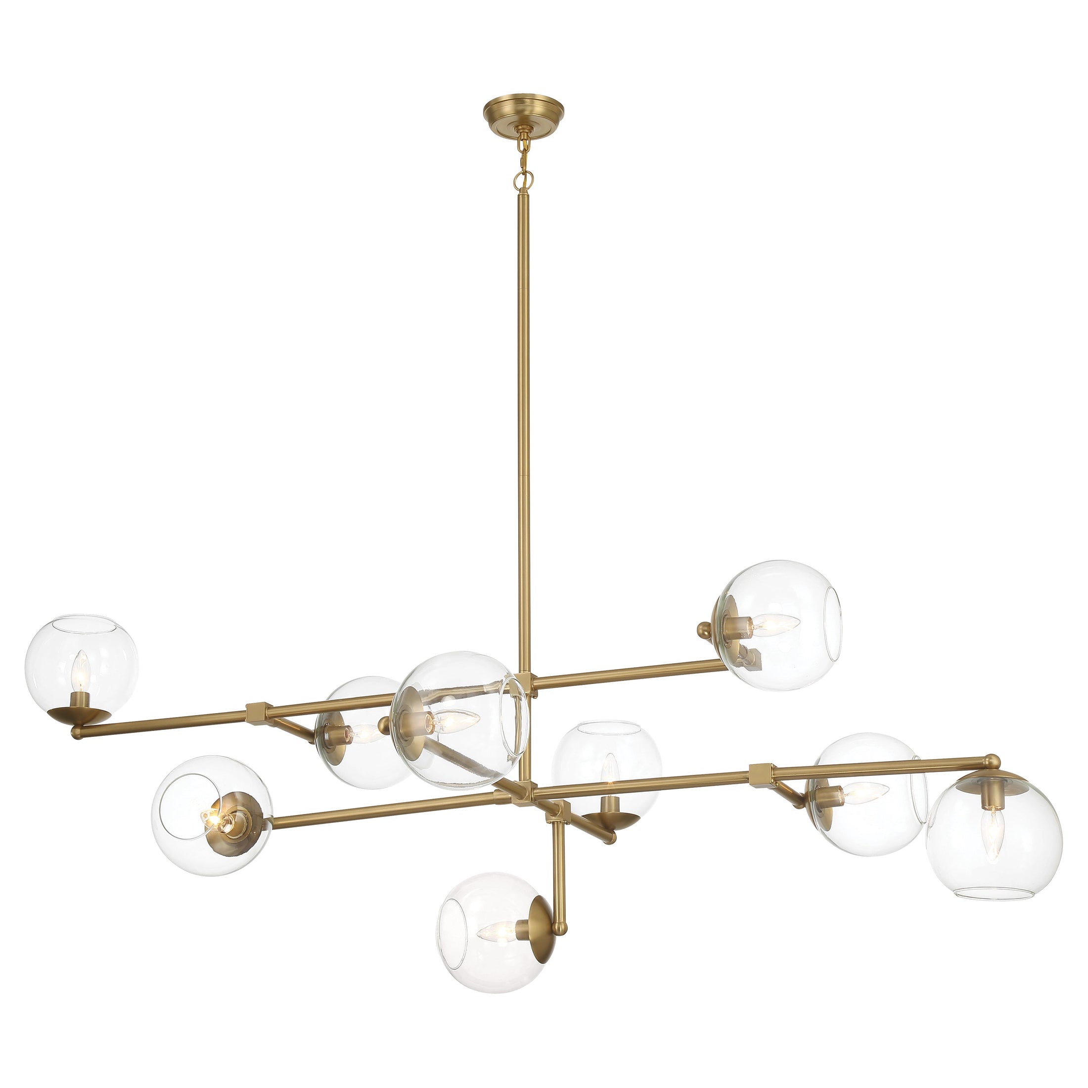 Millikan 9 Light Pendant in Signature Brass Finish with Clear Glass Shades - Minka-Lavery