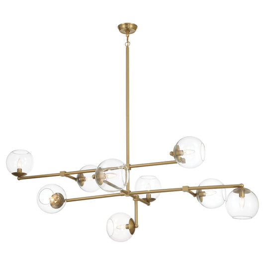 Millikan 9 Light Pendant in Signature Brass Finish with Clear Glass Shades - Minka-Lavery