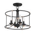 Load image into Gallery viewer, Westchester County 4 Light Semi Flush in Sand Coal with Skyline Gold Leaf - Minka-Lavery
