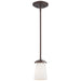 Overland Park 1 Light Pendant in Vintage Bronze Finish with Etched White Glass - Minka-Lavery