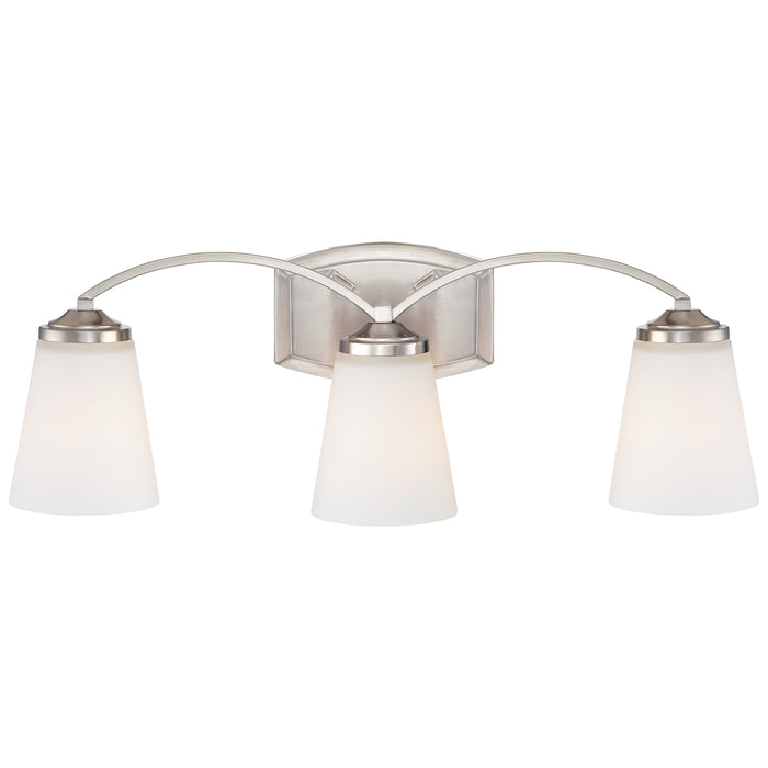 Overland Park 3 Light Bath in a Brushed Nickel Finish with Etched Opal Glass - Minka-Lavery