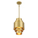 SpyGlass Terrace 1 Light Pendant made out of Steel with a Soft Brass Finish - Minka-Lavery