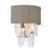 Breakers Isle 4 Light Wall Sconce in Coal Black with PE Rattan Shade and White Swirl Glass - Minka-Lavery