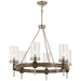 Bridlewood 6 Light Chandelier in Stone Grey with Brushed Nickel with Clear Seeded Glass - Minka-Lavery