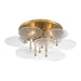 Artze 4 Light Flush Mount in Soft Brass Finish with Clear Water Glass - Minka-Lavery