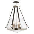 Load image into Gallery viewer, Eden Valley 5 Light Pendant Convertible to Semi Flush in Smoked Iron with Aged Gold Finish with Clear Glass Shade - Minka-Lavery
