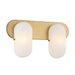 Heathcote 2-Light Vanity - Legacy Brass with Etched Alabaster Glass - Minka-Lavery