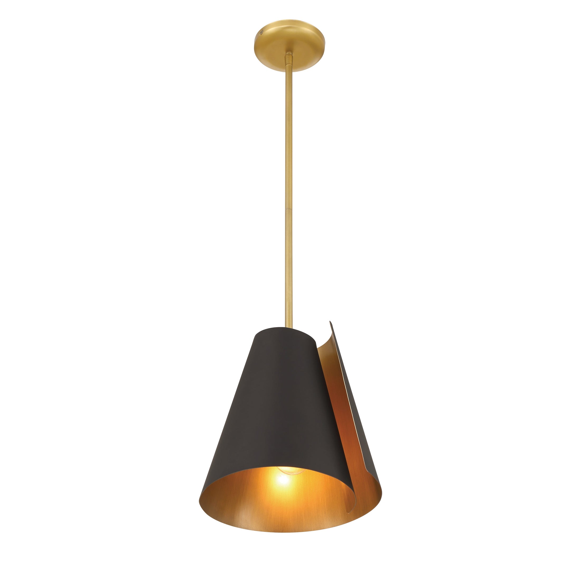 Hillcrest 1-Light Pendant - Dark Bronze and Legacy Brass - Minka-Lavery
